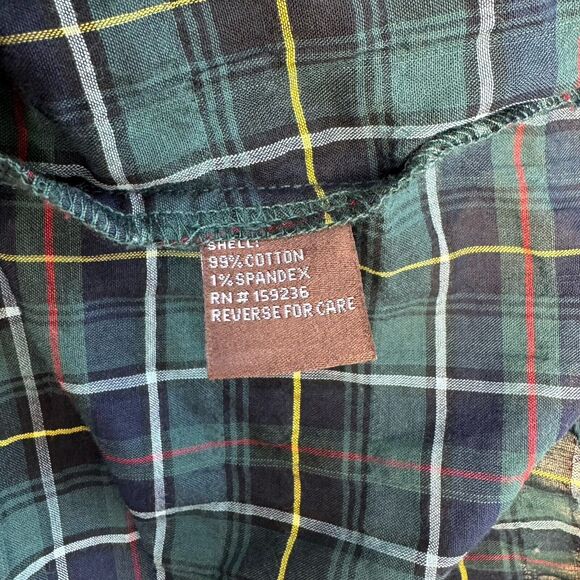 J. McLaughlin Megyn Plaid Cotton Poplin Shirt Crinkled Button Up 3/4 Sleeve Med - Picture 9 of 11